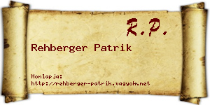 Rehberger Patrik névjegykártya